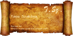 Tass Szabina névjegykártya